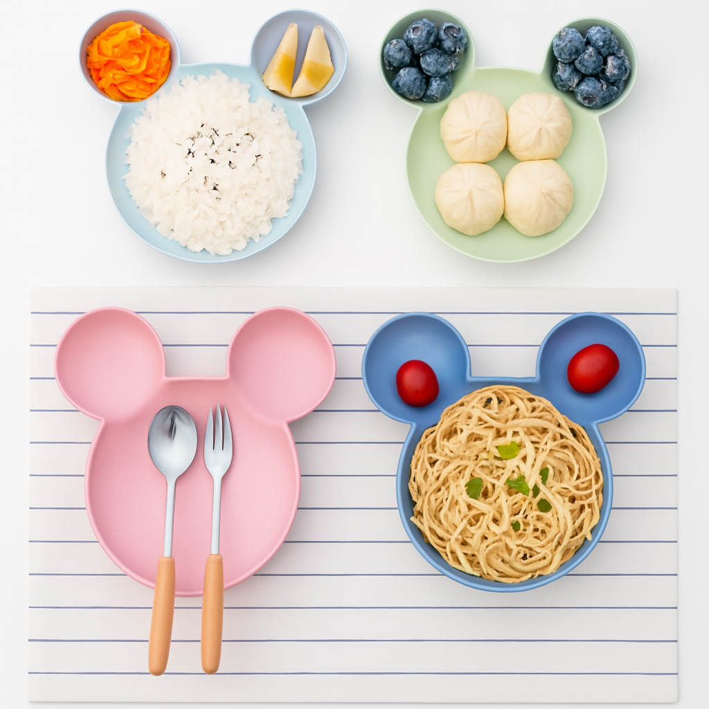 Cartoon Kids Plate Cute Creative Household Dinnerware Baby Feedling